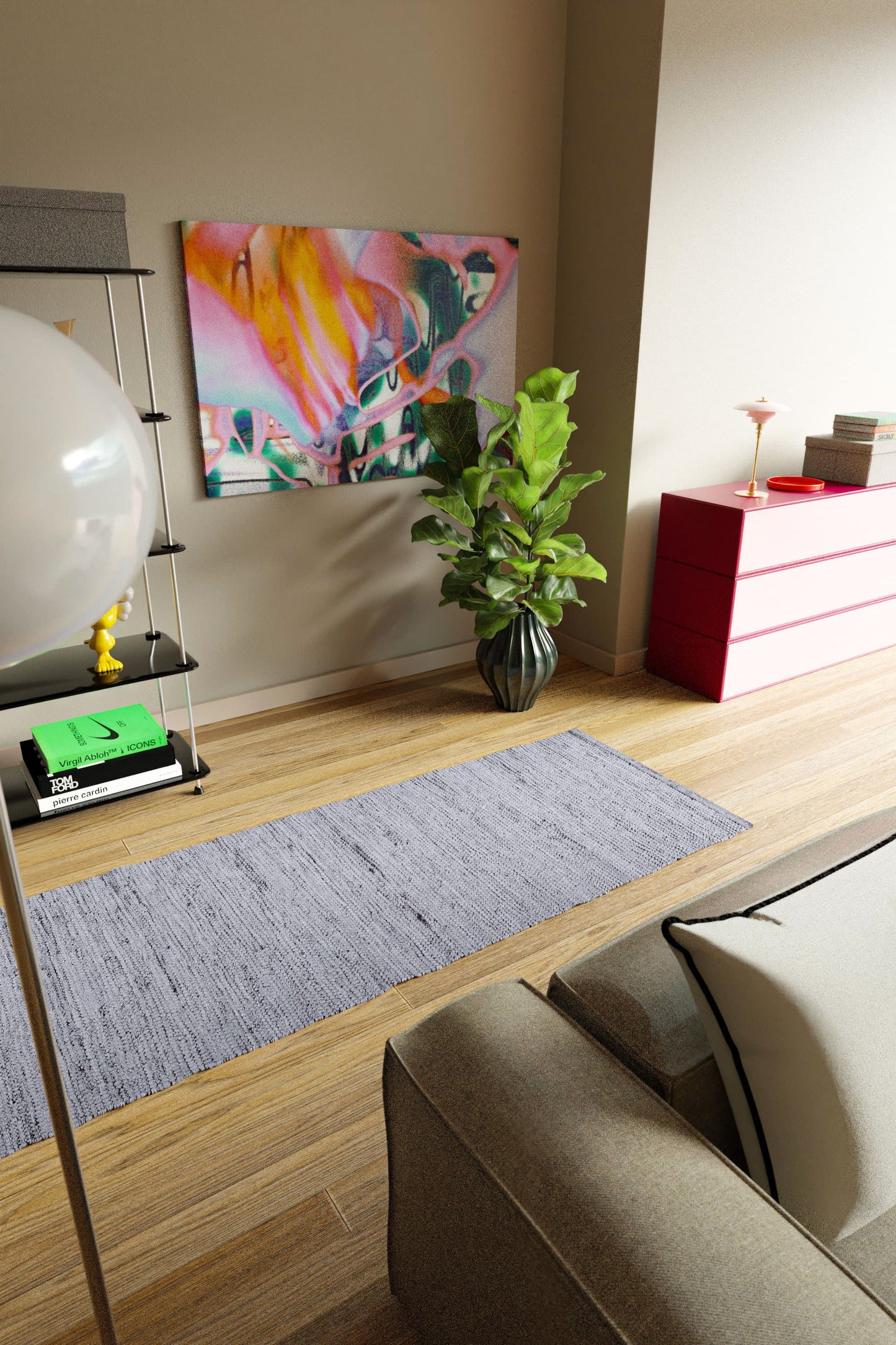 Baumwollteppich, Lavendel