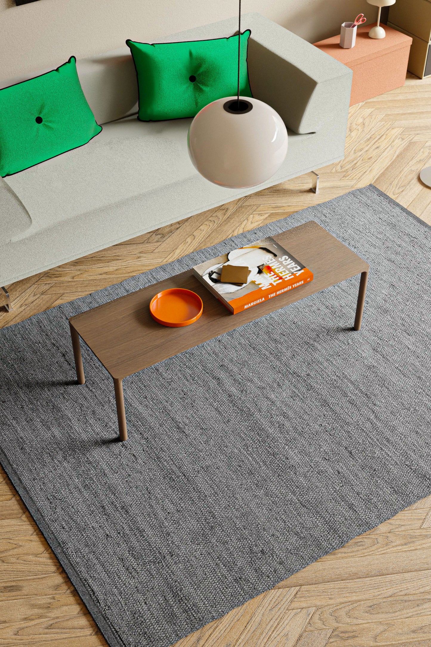 Baumwollteppich, Hellgrau